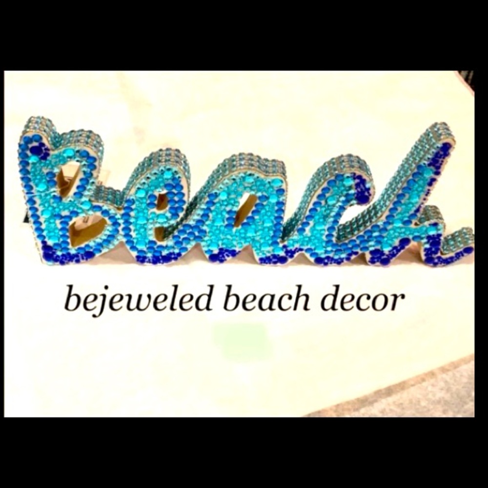 BEACH DECOR ARTS & CRAFTS handcrafted embellished/bedazzled bejeweled beachtheme